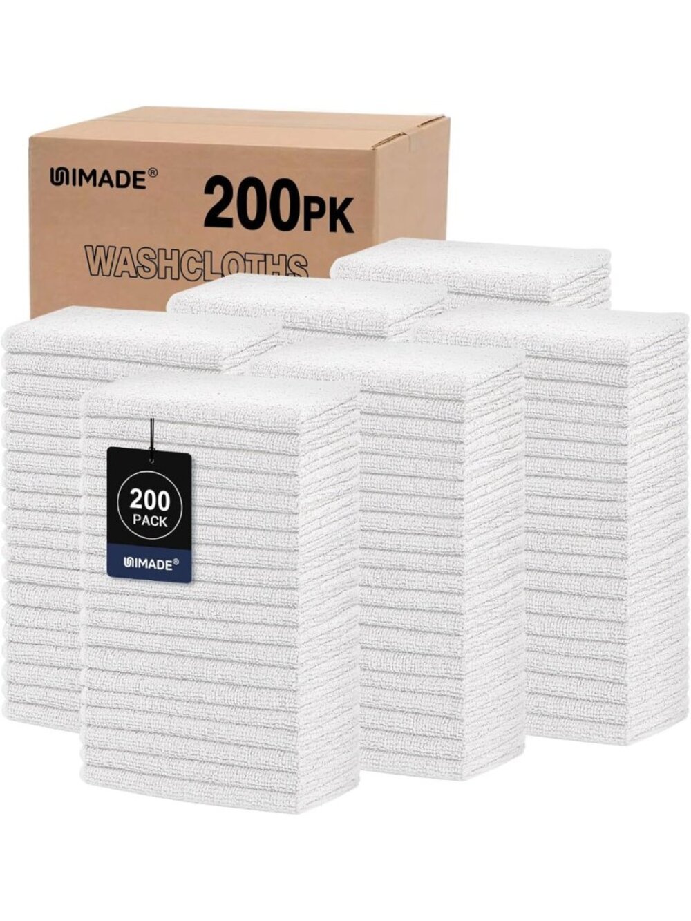 200 Pack Soft Washcloths - Ultra-Absorbent Face Towels for Spa & Daily Use